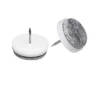 Metafranc 644056 644056-Set di 8 feltrini con chiodo, protezione efficace per mobili delicati, per sedie e pavimenti, colore: Bianco, Ø 25 mm (8 Stück)
