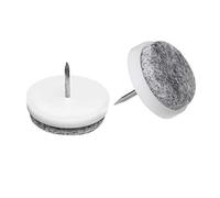Metafranc 644076 644076-Set feltrini con chiodo, protezione efficace per mobili delicati, per sedie, per pavimenti, colore: Bianco, Ø 25 mm (50 Stück), Set di 50 Pezzi
