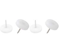 Metafranc 644446 - Set di 16 feltrini per mobili, in plastica, con chiodi, per spostare facilmente i vostri mobili, per pavimenti vulnerabili, per sedie e pavimenti, colore: bianco