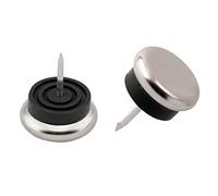 Metafranc 644566 - Set di 8 feltrini per mobili, in metallo, con chiodo e tampone, per spostare facilmente i vostri mobili, per pavimenti non sensibili, per sedie e pavimenti, 8 pezzi