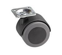 Metafranc 800310 Rotella Doppia Ø 50 mm, 38 x 38 mm, TPR, Cuscinetto a strisciamento