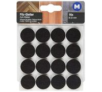 Metafranc autoadesivi - Marrone Pezzi - Protezione Efficace Set mobili delicati/feltrini per sedie/Piedini per Pavimento / 645046, Braun, Ø 22 mm (16 Stück)