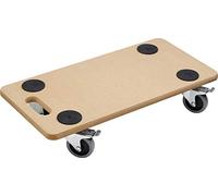 Metafranc Carrello di trasporto 590 x 290 mm - capacità di carico 200 kg - pannello in MDF - ruote in TPE/rullo per mobili con freno/ausilio al trasporto per lo spostamento/carrello per il trasporto di mobili/rullo porta cassette in legno/821390