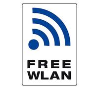 Metafranc Cartello "Free WLAN" - 300 x 200 mm/segnaletica/segnaletica/marcatura commerciale/Internet/Wifi/Hotspot / 503560
