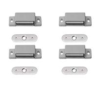 Metafranc Chiusura magnetica effetto alluminio, 4 pezzi - 3 kg - Piastra fissa - Montaggio semplice - Adatto per porte di mobili e sportelli/chiusura della porta/calamita/fibbie per mobili / 361036