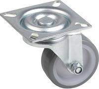 Metafranc, rotella con diametro pari a 50 mm, piastra da 60 x 60 mm, rotella in poliuretano, superficie di scorrimento morbida, cuscinetto, capacità di carico pari a 60 kg di portata, rotella di trasporto, rotella per mobili, rotella per carichi pesanti, 802870