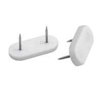 Metafranc, 45 x 20 mm, chiodo, bianco, 4 pezzi, antitorsione, adatti per esterni, set mobili per pavimenti resistenti/feltrini in plastica / 644716