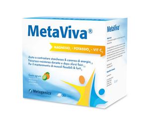 Metagenics MetaViva MgK Vitamina C Integratore Magnesio e Potassio, 20 Bustine
