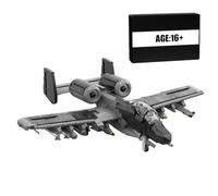 MetaHrystynx MOC - Kit di costruzione di aeromobili militari A-10, kit di costruzione per adulti, kit di montaggio fai da te, perfetto per la decorazione della casa, 1902 pezzi, nero