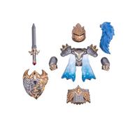 MetaHrystynx Set di accessori per armi da cavaliere reale medievale, include lancia, casco, armatura e scudo, 9 pezzi, accessori per armi MOC compatibili con le principali marche