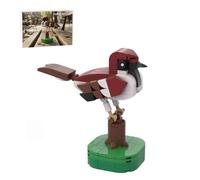 MetaHrystynx Set di blocchi per uccelli, MOC-190893, modello da esposizione di passeri italiani, modello da collezione a tema animale da costruire e visualizzare, regalo per adulti (186 pezzi)