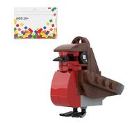 MetaHrystynx Set di ornamenti natalizi a forma di pettirosso, moc creativo da collezione, decorazione per la casa, regalo creativo per adulti o adolescenti, 41 pezzi