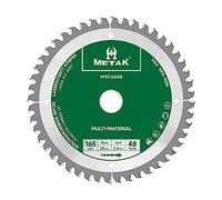METAK HM Lama per sega circolare 165 x 20 mm, 48 denti per alluminio, lama per sega multi-materiale 165 x 48, ideale per legno, laminato, MDF, plastica e rame - compatibile con Metabo, Bosch e molte