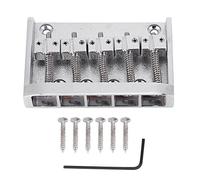 Metal 5 - String Electric Bass Bridge Tailpiece, Replacement Bass Bridge for 5 - String Bass Guitars, Durable Anti - Rust Metal Tailpiece with Screws and Wrench for Jazz (Argento)