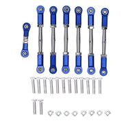 Metal Adjustable Tie Link Rod Set High Strength Lightweight Aluminum Alloy Durable Servo Link Pull Rod for Slash Rustler Stampede 4x4 RC Cars 7PCS Pack (Blu)