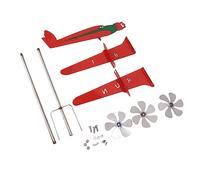 Metal Aircraft Weather Vane | 3D Red Wind Rotator for Garden/Garage/Patio | Weather - proof & Smooth Windmill with Direction Indicator