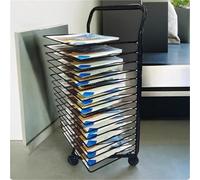 Metal Art - Scolapiatti con ruote, supporto resistente per aule e studio, carrello mobile salvaspazio