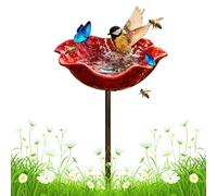 Metal Bee Bathing Stations - Bee Watering Station with Flower Design Water Feeder Decorative Metal Flower Decorative Outdoor Stakes for Yard, Patio, Butterfly Garden - Gardening Essentials