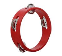 Metal Bells - Tamburello a percussione manuale con impugnatura ergonomica da 15,2 cm, a fila singola, tamburello musicale rotondo