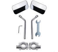 Metal Bicycle Mirror 2-Pack 22.2mm Clear View | Shatterproof convex glass, anti-break design, climate resistant, easy to clean, long lifespan