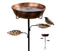 Metal Bird Bath Bowl, Rustproof Garden Drinker, Removable Water Dish with Statable Stand, Outdoor Birds, Decorative Birds Feeder with Metal Frame, Garden Bird Bath for Lawn and Patio