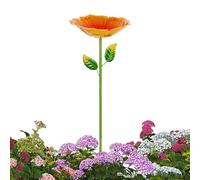 Metal Bird Bath Flower Bowl Garden Stake Decor For Outdoor Spaces