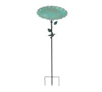 Metal Bird Bath, Outdoor Garden Feeder Bowl, Rust-Proof Standing Basin, Durevole Weather-Resistant Costrution, Decorative Centerpiece for Farm Pathway, Patio, Lawn, Backyard
