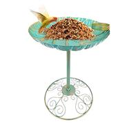 Metal Bird Bath | Vintage Rustproof Outdoor Birdbath | Decorative Water Feeder & Planter for Garden, Yard, Porch, Lawn, Balcony, Vibrant Aesthetic Appeal, 11.81 Inches