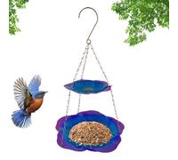 Metal Bird Feeder - 15.74 Inches Weatherproof Double-Layer Design | Durable Outdoor Feeding Tray For Finches, Parrots And Pet Birds - Easy Clean Garden And Aviary Accessory