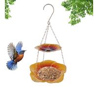 Metal Bird Feeder - 15.74 Inches Weatherproof Double-Layer Design | Durable Outdoor Feeding Tray For Finches, Parrots And Pet Birds - Easy Clean Garden And Aviary Accessory