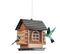 Metal Bird Feeder, House Shape Dispenser, 13x18x25cm Outdoor Hanging Feeder with Durable Metal Build, Easy Refill Bird, Garden Accessory with Practical Design, Backyard Accessory for Patio Lawn