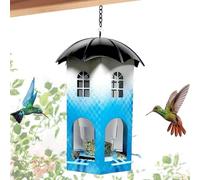 Metal Bird Feeder - Squirrel Proof Finch Feeder, Weatherproof Outdoor Feeding Station, Waterproof Design | UV Protected Bird Feede with Drainage System Easy Refill Clear Window Garden Yard Decor