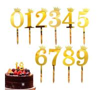 Metal Birthday Candle Holders for Cake, 10 Pieces Reusable 0-9 Number Candle Holder Set, Digital Cake Topper Decorations for Graduation Wedding Birthday