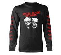METAL BLADE RECORDS - CRUSHED SKULLS BLACK Long Sleeve Shirt Small