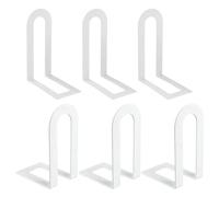 Metal Bookends - 6 Pack Heavy Duty Book Supports | Stackable Design