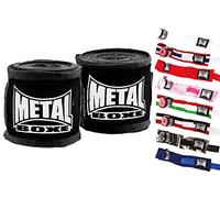 METAL BOXE - Fascia per le mani per allenamento di boxe, 2,50 m, nero