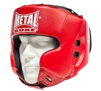 METAL BOXE - Casco da boxe, da adulto, rosso