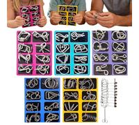 Metal Brain Teaser Puzzles, Metal Wire Puzzle Set, Steel Games Physics Mind, Brain Teaser Test Disentanglemen Iron Link Unlock Interlock Game Chinese Ring Magic Truck Toy for Party Favor Kids