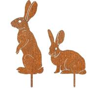 Metal Bunny Stakes, Bunny Yard Stakes Metal Art Garden Stakes Spring Decor