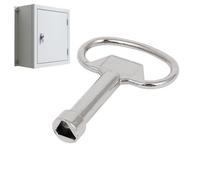 Metal Cabinet Key, Triangle Wrench Tool, 3.07x1.81x0.19 Inches Panel Lock Key with Sturdy Feature, Security Accessory, Valve Tool with Sturdy Material, Professional Gear for Electrician and Technician