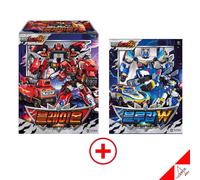 Metal Cardbot W Season3 BLAION + BLUE COP W Set Trasformatore Robot Auto...