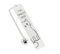 Metal Cat Bookmark, Paw Pendant, Funny Animal Shape Book Marker Reading Accessories Stylish Stationery Page Holder for Teachers & Students, 0.98x5.04 Inches