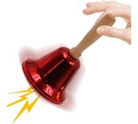 Metal Christmas Bell With Wooden Handle Traditional Jingle Hand Rattle