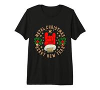 Metal Christmas Heavy New Year, Rock & Roll Santa Clause Maglietta Premium