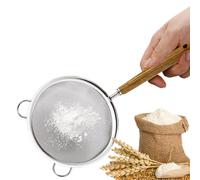 Metal Colander Strainer - Double Ear Baking Supplies | Small Fine Mesh Strainer | Stainless Steel Sifter With Double Handles For Flour, Rice, Vegetables, Fries, Soy Milk, Restaurant, Kitchen, Home, A