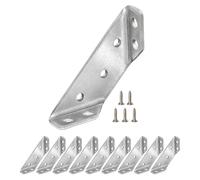 Metal Corner Connector, Shelf Angle Bracket, Desk Joint Fastener, Interactive 10 Pack Right Incline Braces with Screws, Responsive Reinforcement Hardware for Wooden Furniture, Rack, Cabinet Use