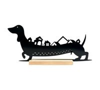 Metal Dachshund - 24-Day Christmas Countdown Tabletop | Interactive Holiday Anticipazione - Features A Whimsical 24-day Countdown Design Centered Around A Cute Dachshund
