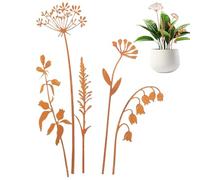 Metal Decorative Garden Stakes - Fiori Di Metallo Per L'esterno | Rustic Yard Stakes For Lawn Art Display | 5 Pezzi Ornamenti Per Giardini Impermeabili Vintage, Decorazioni Per Il Cortile Della Fattor