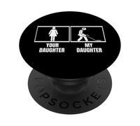 Metal Detection di tua figlia Mia figlia Funny Dirt Fishing PopSockets PopGrip Adesivo
