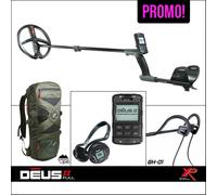 METAL DETECTOR DEUS II FULL XP TELECOMANDO PIASTRA FMF 11" CUFFIE OSSEE ZAINO